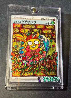 Pokemon Card Shibuya's Pikachu 002/S-P Promo Japanese 2019 Hand Draw DIY Energy - Image 1