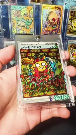 Pokemon Card Shibuya's Pikachu 002/S-P Promo Japanese 2019 Hand Draw DIY Energy - Image 2