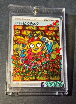Pokemon Card Shibuya's Pikachu 002/S-P Promo Japanese 2019 Hand Draw DIY Energy - Image 3