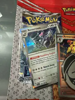 Pokemon TCG- REVAVROOM/ARMAROUGE/HOUNDSTONE Foil Cards w/2 Booster Packs + Coin! - Image 2