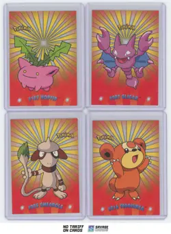 2001 Topps Pokemon TV Animation Edt Johto Pop-Up (Lot of 4 Cards) Hoppip... - Image 1