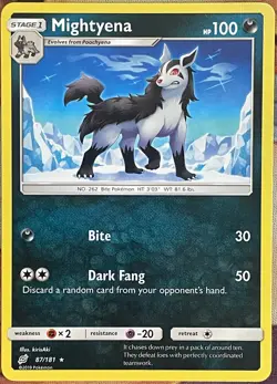 Mightyena Rare - 87/181 - Team Up Pokemon 2019 - Image 1