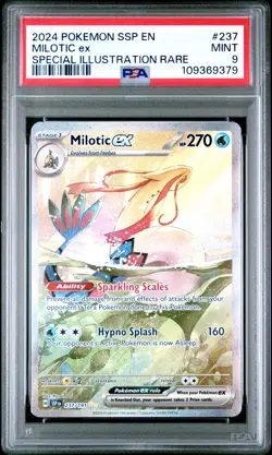 2024 POKEMON SSP EN-SURGING SPARKS SPECIAL ILLUSTRATION RARE MILOTIC EX PSA 9 - Image 1