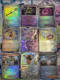 Pokemon Prismatic Evolutions Pokeball Textured Holo Lot Of 9 Pack Fresh w/Espeon - Image 1