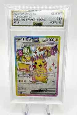 Pikachu ex - 219/191 - Gem Mint - 10 - Surging Sparks - Pokemon TCG - Image 1