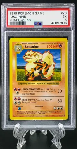 1999 Pokemon Base Set Shadowless Lot Growlithe #28 PSA 7 | Arcanine #23 PSA 5 - Image 4