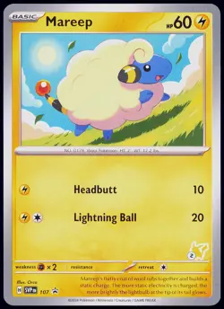Mareep - Pikachu 2 107 (Regular) - Battle Academy 2024- Pokemon - Image 1