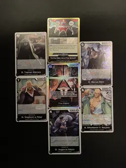 One Piece TCG OP13 5 Elders Rare Set & SR - 7 Cards Total - Image 1
