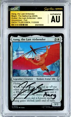 CGC Authentic Signed Zach Tyler Eisen Aang, the Last Airbender ATLA Foil 0004 - Image 1