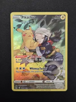 LP Pikachu & Akari TG05/TG30 Lost Origin Trainer Gallery Ultra Rare Pokemon Card - Image 1