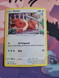 Pokemon Sword & Shield Promo Eevee SWSH175 Holo Rare SWIRL - Image 1