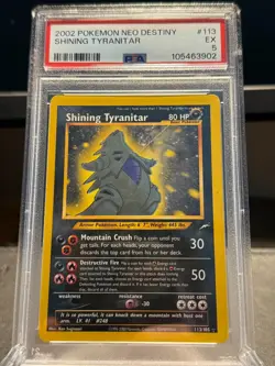 2002 POKEMON NEO DESTINY #113 SHINING TYRANITAR PSA 5 - Image 1