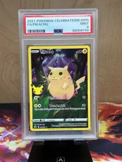2021 POKEMON CELEBRATIONS 005 FULL ART/PIKACHU PSA 9 MINT - Image 1
