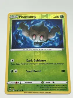 Phantump 014/192 Reverse Holo Sword & Shield Rebel Clash Pokemon - Image 2