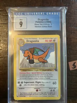Dragonite Pokemon (1999) Black Star Promo - 5 Mewtwo Strikes Back CGC MINT 9 - Image 1
