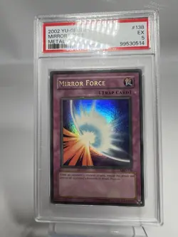 Yugioh Metal Raiders MRD-138 Mirror Force Ultra Rare Faded Wavy Print PSA 5 - Image 2