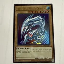 Yu-Gi-Oh Blue-Eyes White Dragon LCKC-EN001 Ultra Rare Mint Condition - Image 1