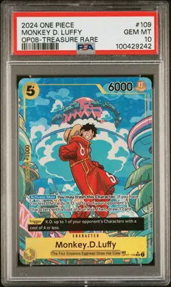 PSA 10 - Monkey D. Luffy OP07-109 Treasure Rare - One Piece OP08 Two Legends TR - Image 1