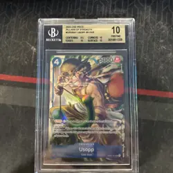 One Piece Usopp Alternate Art Foil OP03-041 Pillars of Strength BGS 10 - Image 1