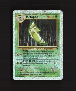 Metapod 54/110 Legendary Collection Firework Reverse Holo Pokemon Card DMG - Image 1