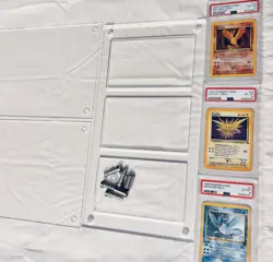 Pokemon TCG Fossil Moltres, Zapdos, Articuno Rare Holo SET WITH WALL FRAME - Image 2