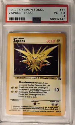Pokemon TCG Fossil Moltres, Zapdos, Articuno Rare Holo SET WITH WALL FRAME - Image 3