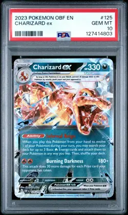 2023 POKEMON OBF EN-OBSIDIAN FLAMES #125 CHARIZARD EX PSA 10 - Image 1