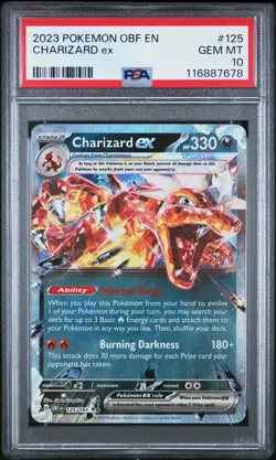 2023 POKEMON OBF EN-OBSIDIAN FLAMES #125 CHARIZARD EX PSA 10 - Image 1
