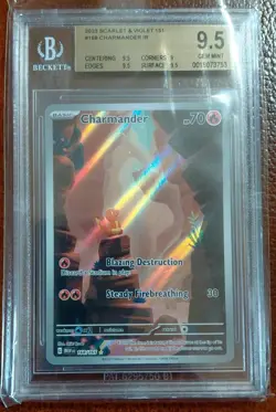 Pokemon Charmander TCG Scarlet Violet-151 Illustration Rare Card 168/165 BGS 9.5 - Image 1