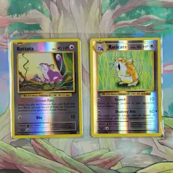 Raticate 67/108 & Rattata 66/108 Reverse Holo Evolutions Pokemon Cards NM/M - Image 1