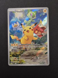 NM Pikachu 027 Sv: Scarlet & Violet Promo Pokemon Card Holo Full Art Ultra Rare - Image 1