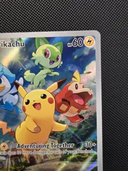 NM Pikachu 027 Sv: Scarlet & Violet Promo Pokemon Card Holo Full Art Ultra Rare - Image 3