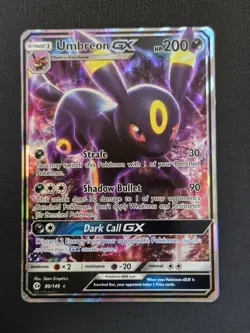NM Pokemon Umbreon GX Card 80/149 Sun & Moon Base Set Ultra Rare SM Holo - Image 1
