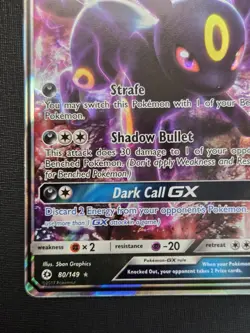 NM Pokemon Umbreon GX Card 80/149 Sun & Moon Base Set Ultra Rare SM Holo - Image 5