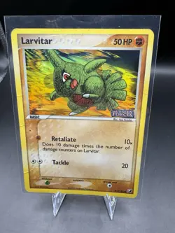 Pokemon TCG Larvitar EX Unseen Forces Card 61/115 Holo Stamped - Image 1