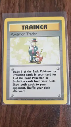 Pokemon Trader Trainer Pokemon Card 77/102 Base Set Unlimited RARE - Image 1