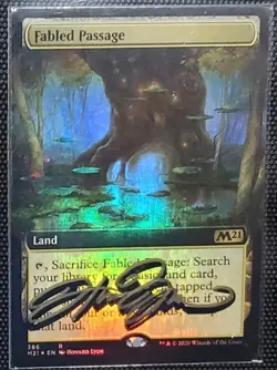 MTG Fabled Passage (Extended Art) Core Set 2021 Foil SHADOW SIGNED BY ARTIST - Image 1