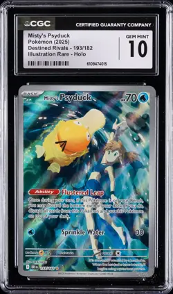 2025 POKEMON DESTINED RIVALS #193/182 MISTY'S PSYDUCK CGC 10 GEM MINT - Image 1