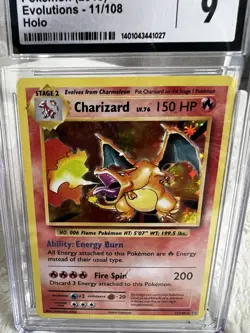 2016 Pokemon Charizard XY Evolutions Holo 11/108 Graded CGC 9 MINT - Image 2