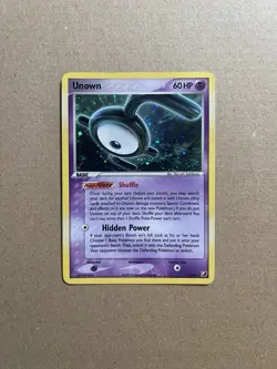 Unown E E/28 HOLO Rare EX Unseen Forces 2005 Pokemon Card - Image 1