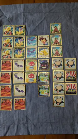 Vintage 1999 Pokemon Artbox Stickers Lot of 33 Gengar Squirtle Pickahu - Image 1