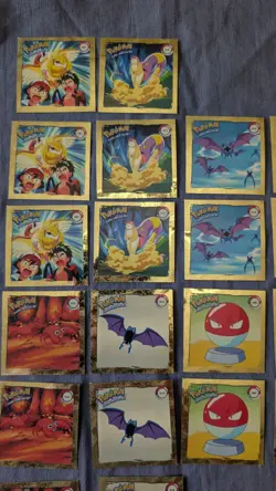 Vintage 1999 Pokemon Artbox Stickers Lot of 33 Gengar Squirtle Pickahu - Image 2