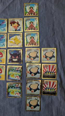 Vintage 1999 Pokemon Artbox Stickers Lot of 33 Gengar Squirtle Pickahu - Image 4