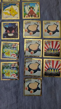 Vintage 1999 Pokemon Artbox Stickers Lot of 33 Gengar Squirtle Pickahu - Image 5