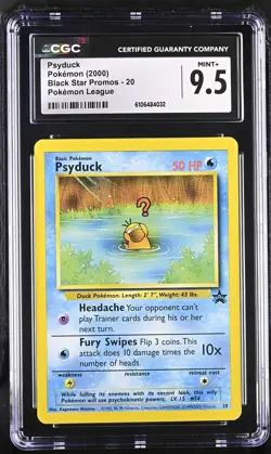 CGC 9.5 Psyduck 2000 Black Star Promos 20 Pokemon League Graded Pokemon Card - Image 1