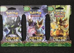 Pokemon XY Fates Collide Three (3) Sleeved Booster Packs New Sealed - Image 1