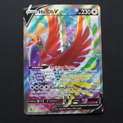 Ho-Oh V #187 Pokemon Silver Tempest Holo Ultra Rare Full Art 187/195 TCG - Image 1