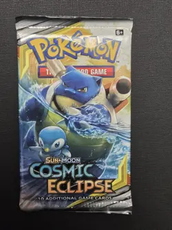 Pokemon Sun & Moon Cosmic Eclipse Booster Pack Tag Team New Sealed TCG - Image 1