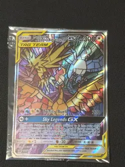Pokemon Moltres Zapdos & Articuno GX SM210 Stained Glass Promo Sealed - Image 1