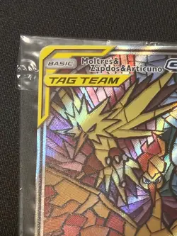 Pokemon Moltres Zapdos & Articuno GX SM210 Stained Glass Promo Sealed - Image 2